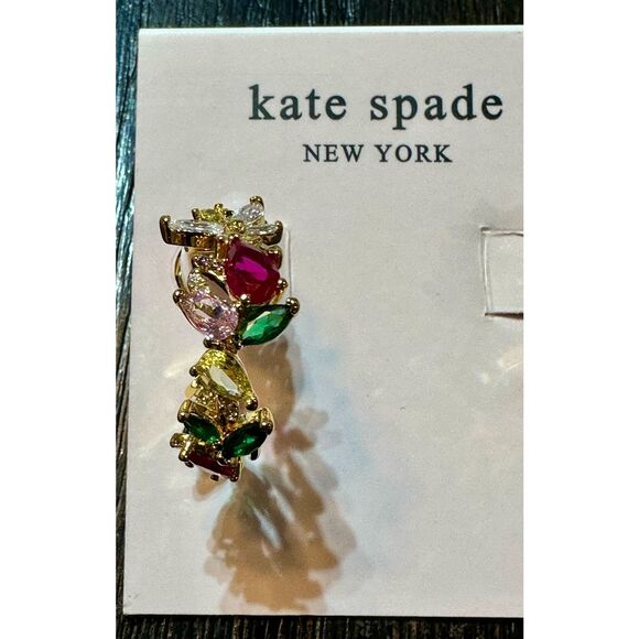 Kate Spade NEW earrings - Greenhouse floral hoops - Picture 3 of 8
